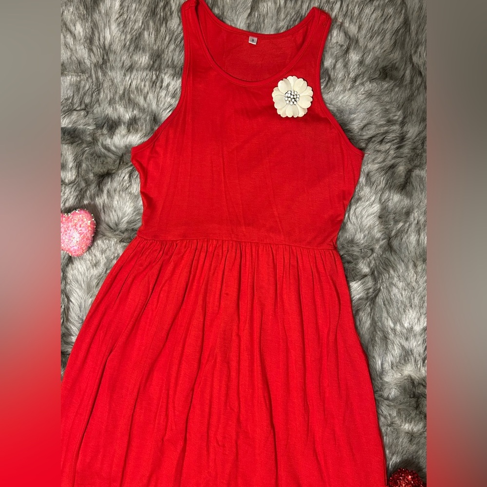 Red Maxi Dress ♥️, Racerback/Rayon/Spandex, Sz Small - Picture 8 of 8
